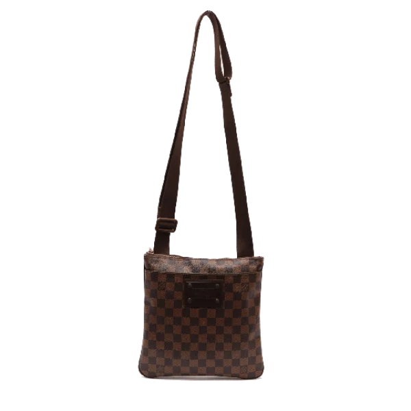 Brown Checkered Messenger Bag PNG Transparent