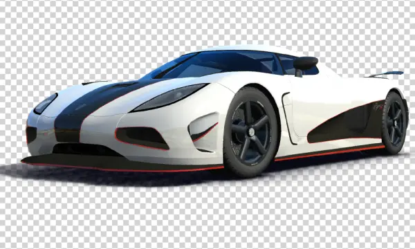 White Koenigsegg Agera R Hypercar PNG Transparent Background
