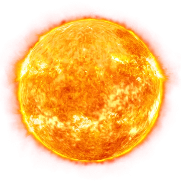 Fiery Sun PNG Transparent Background