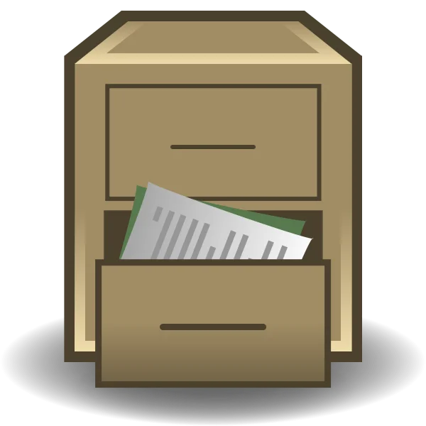 Filing Cabinet with Documents PNG Transparent