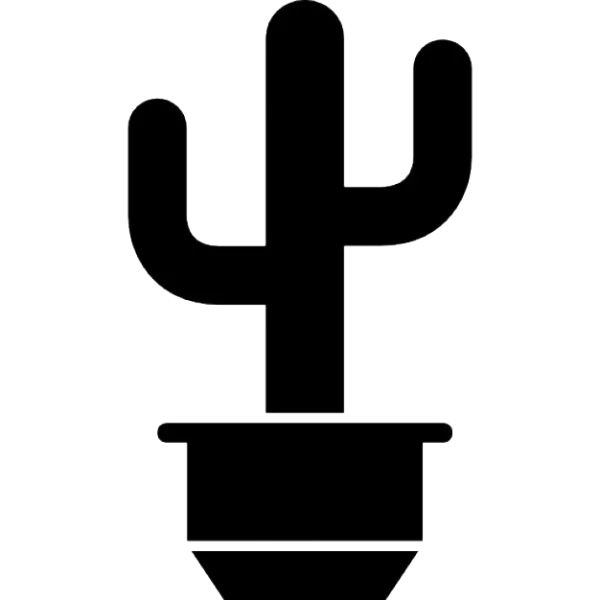 Potted Cactus Outline Icon PNG Transparent