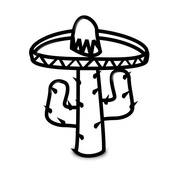 Cactus with Sombrero PNG Transparent Background