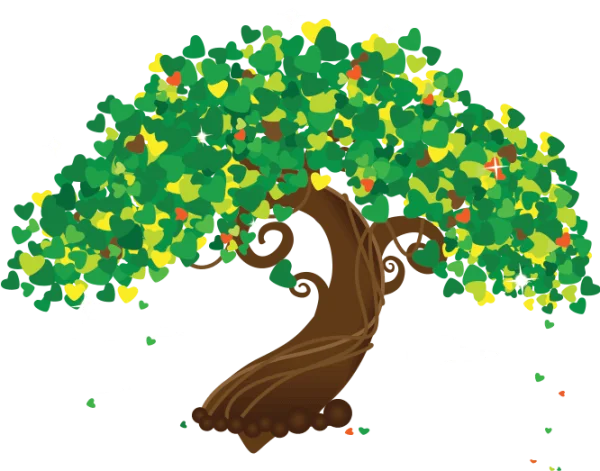 Whimsical Heart Leaf Tree PNG Transparent Background
