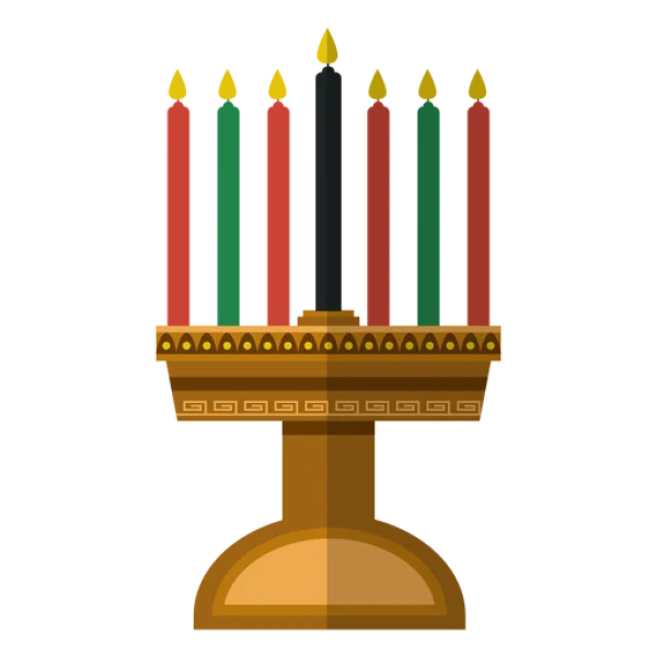 Kinara with Lit Candles PNG Transparent Background