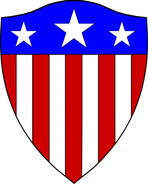 American Flag Shield Emblem PNG Transparent Background