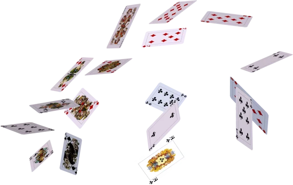 Falling Playing Cards PNG Transparent Background