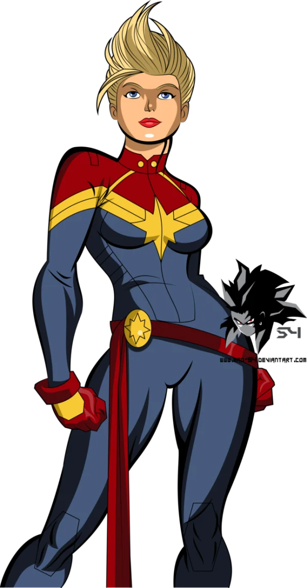 Captain Marvel Full Body Illustration PNG