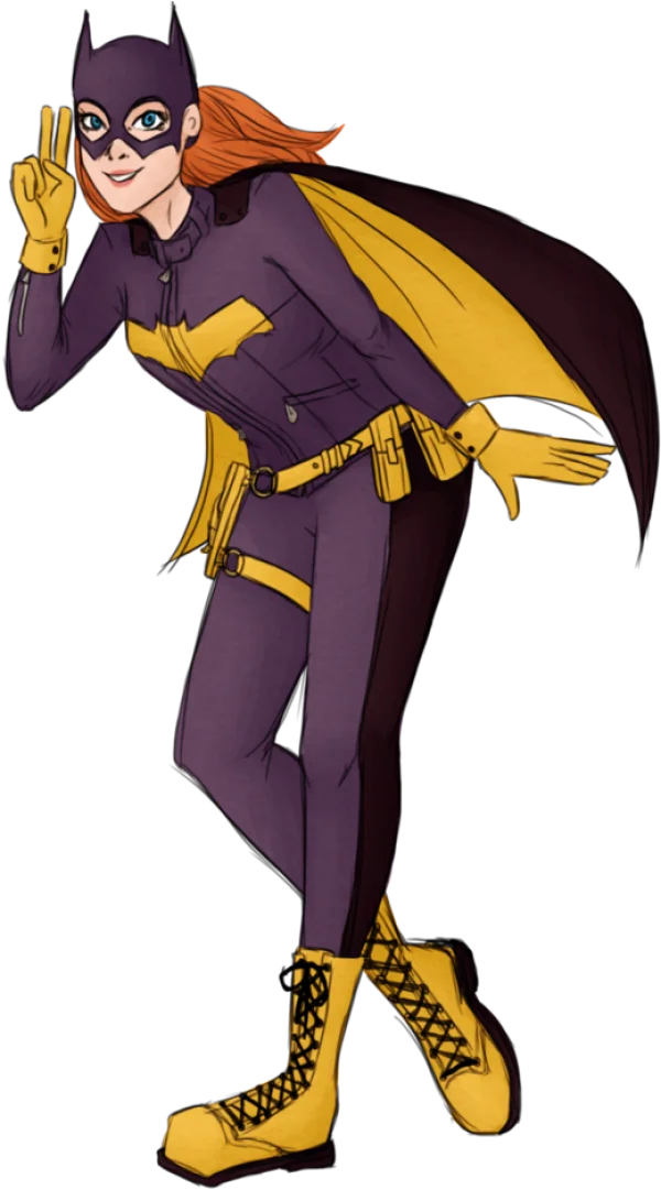 Batgirl Illustration Peace Sign PNG