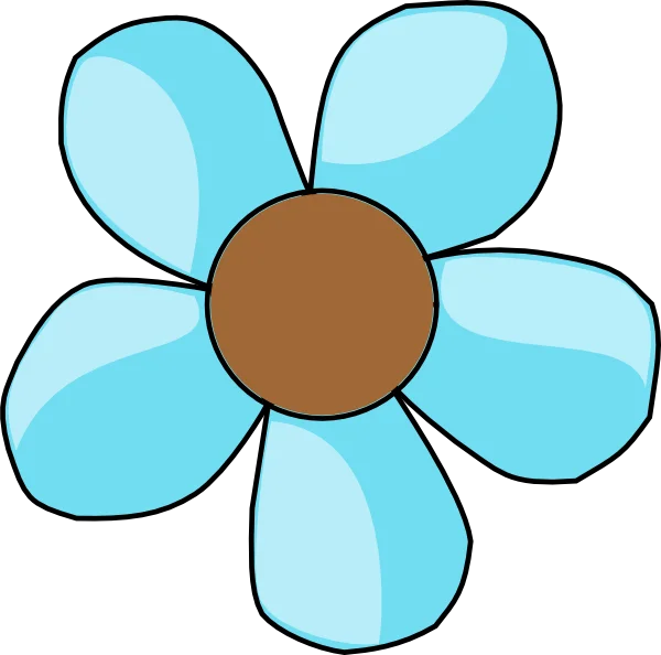 Light Blue Cartoon Flower PNG