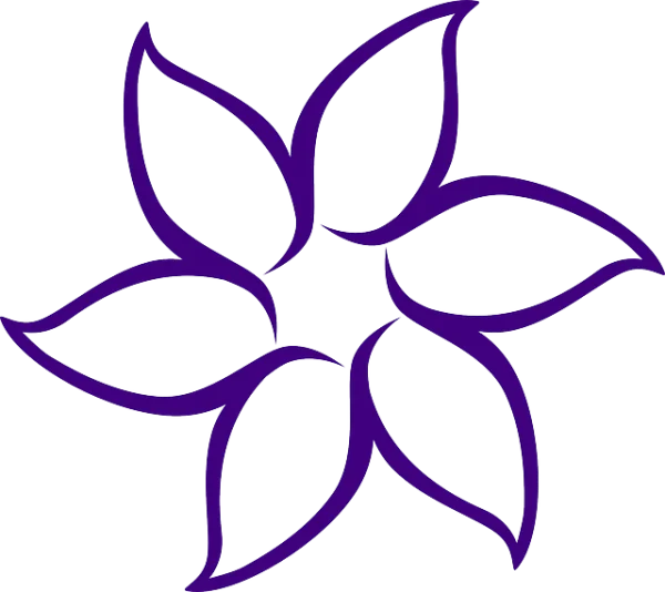 Stylized Purple Flower Outline PNG