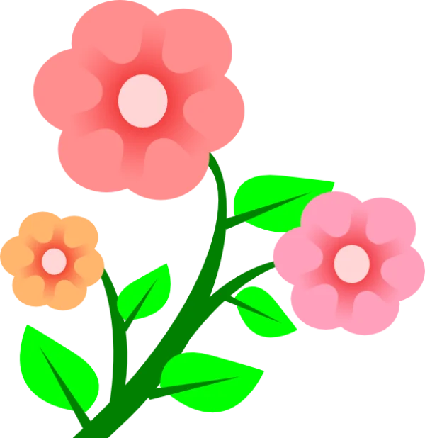 Cute Pink and Orange Flowers PNG Transparent