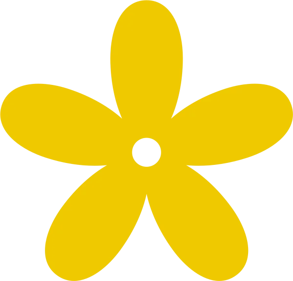 Simple Yellow Five-Petal Flower PNG