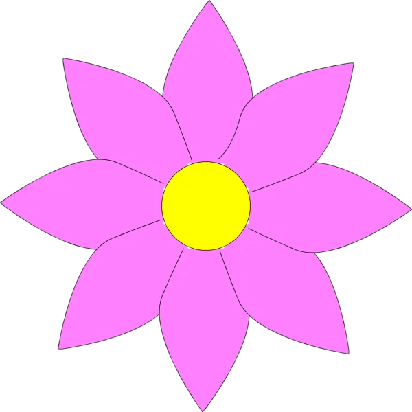 Simple Pink Flower PNG Transparent Background