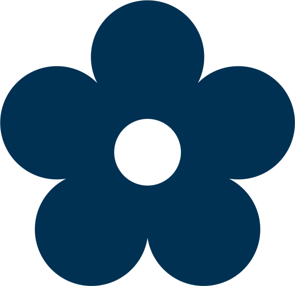 Dark Blue Simple Flower Icon PNG