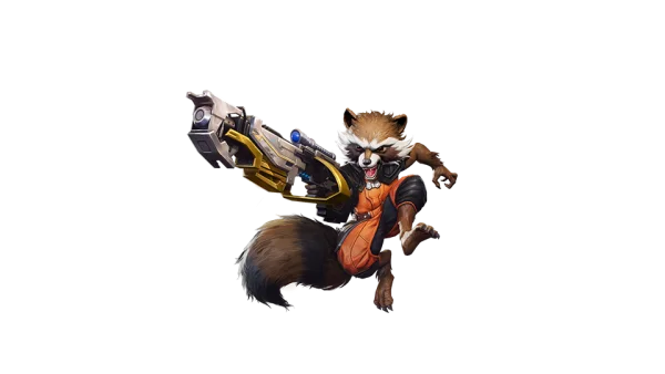 Rocket Raccoon with Blaster PNG Transparent Background