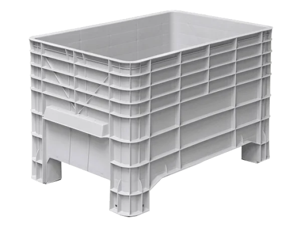 Gray Plastic Storage Crate PNG Transparent Background