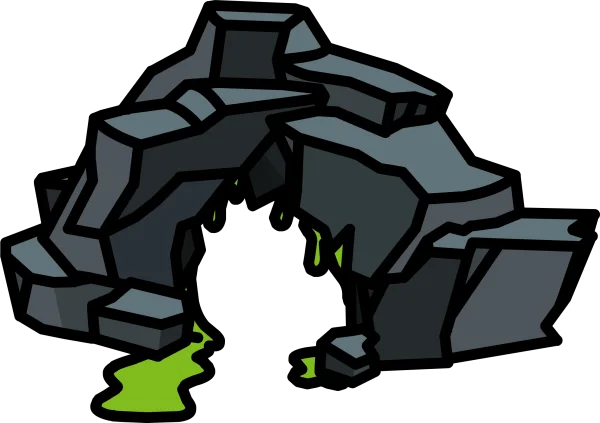 Cave Entrance with Green Slime PNG Transparent