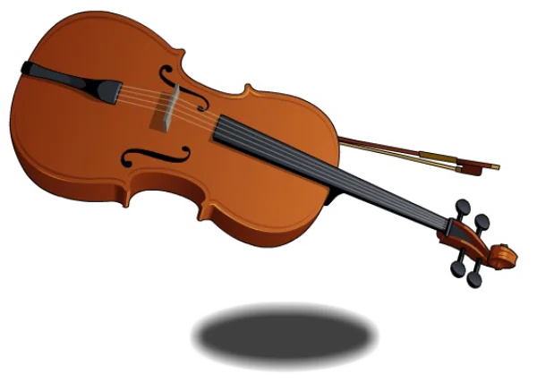 Cello with Bow PNG Transparent Background