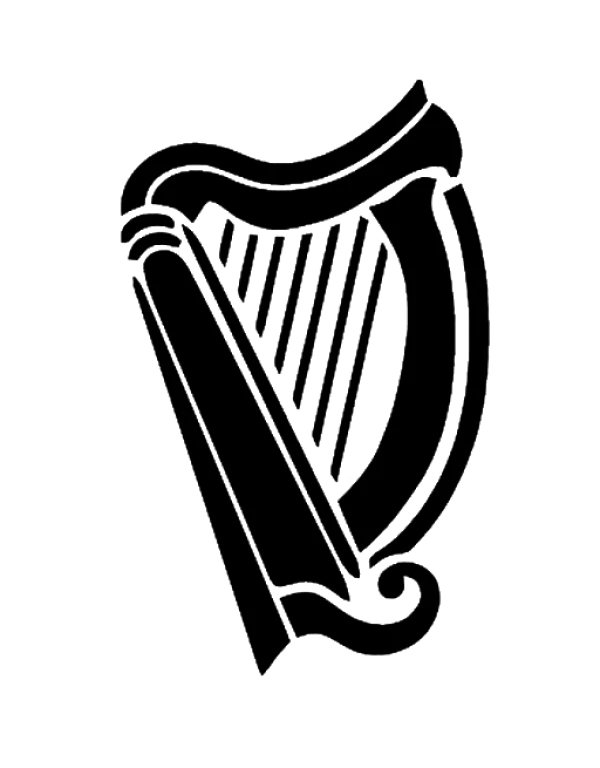 Irish Harp Outline Transparent PNG