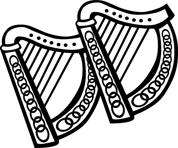 Twin Harps Outline Icon PNG Transparent Background