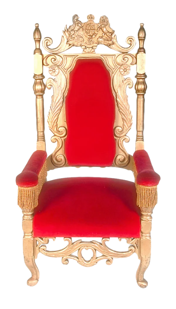 Royal Gold and Red Throne PNG Transparent Background