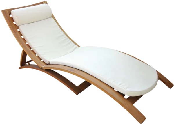 Wooden Chaise Lounge Chair PNG Transparent