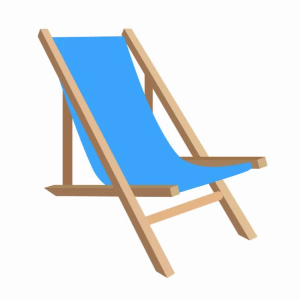 Blue Deck Chair PNG Transparent Background