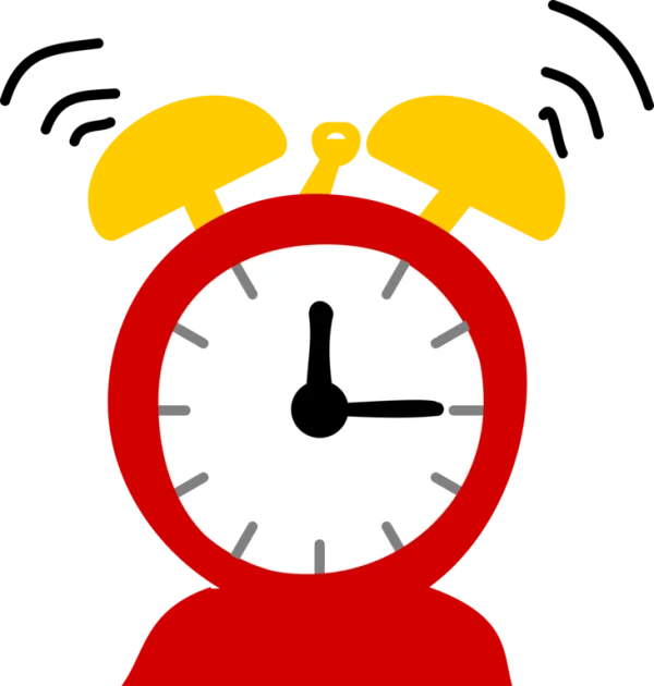 Cartoon Red Alarm Clock PNG Transparent Background