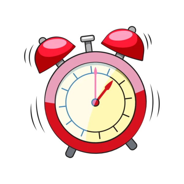 Red Cartoon Alarm Clock Ringing PNG