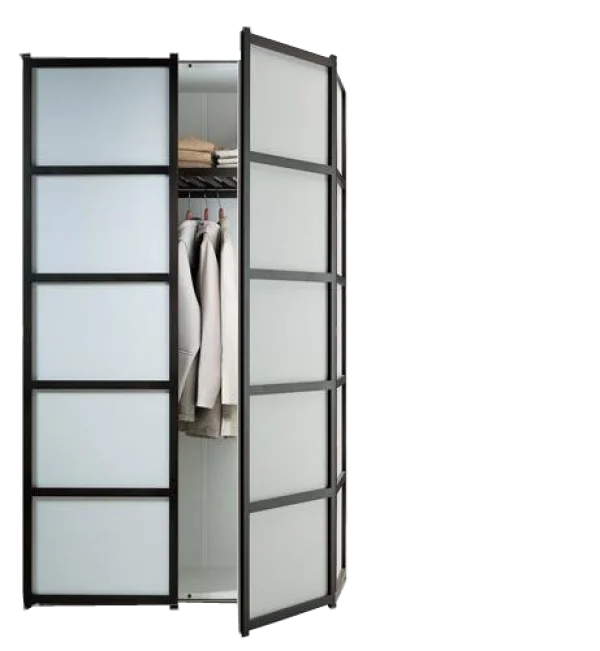 Modern Frosted Door Wardrobe PNG