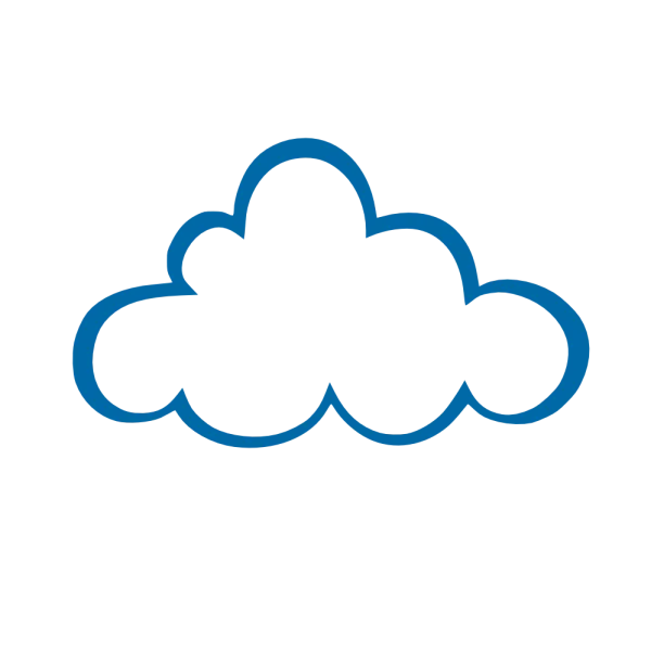 Blue Cloud Outline Icon PNG Transparent Background