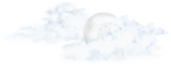 Dreamy Moon and Clouds PNG Transparent Background