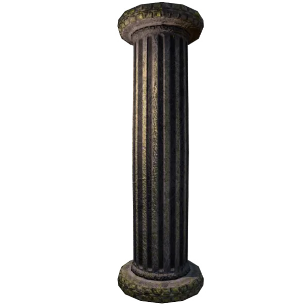 Ancient Fluted Stone Column PNG
