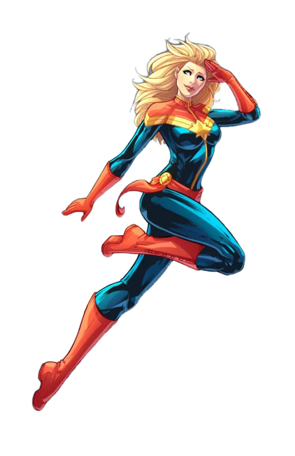 Captain Marvel Comic Art PNG Transparent Background