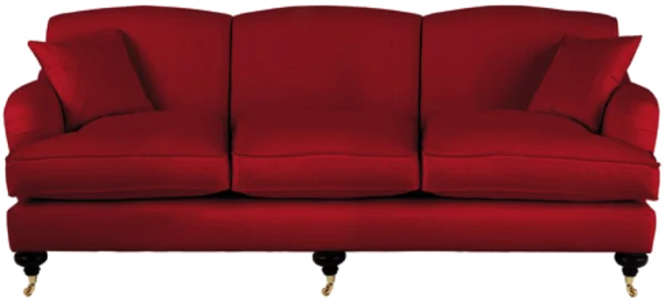 Red Three-Seater Sofa PNG Transparent Background