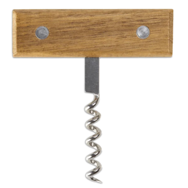 Corkscrew with Wooden Handle PNG Transparent Background