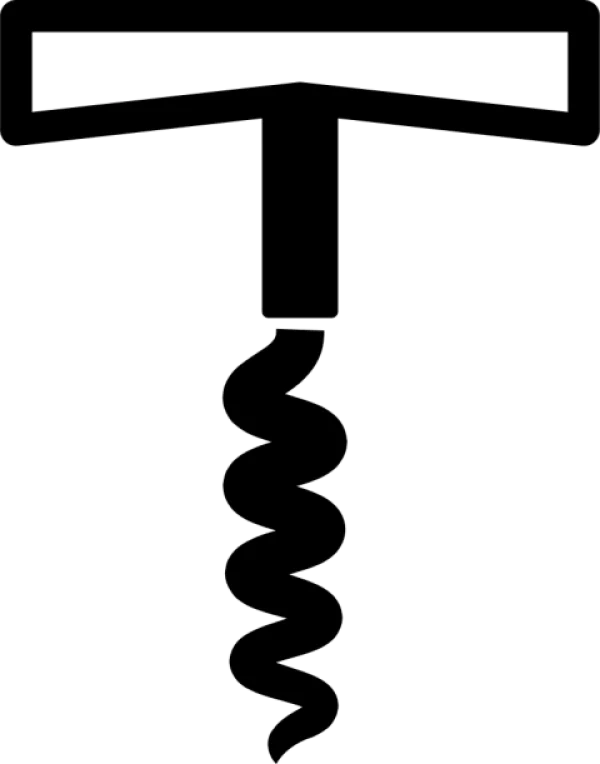 Simple Corkscrew Outline PNG Transparent Background