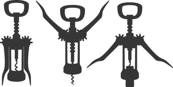 Three Corkscrew Silhouettes PNG Transparent Background