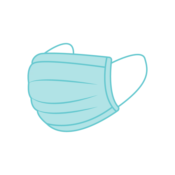 Light Blue Face Mask PNG Transparent Background