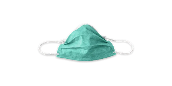 Teal Medical Face Mask PNG Transparent Background