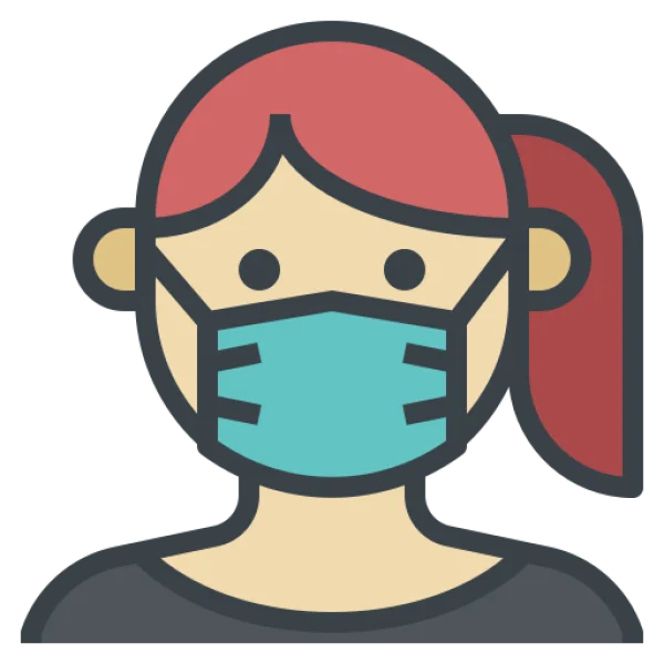 Person with Medical Mask Icon PNG Transparent