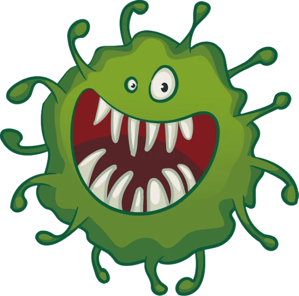 Cartoon Green Monster Virus PNG Transparent Background