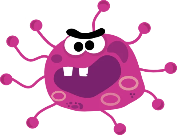 Cute Cartoon Pink Microbe PNG Transparent
