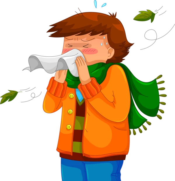 Cartoon Person Sneezing Allergies PNG Transparent