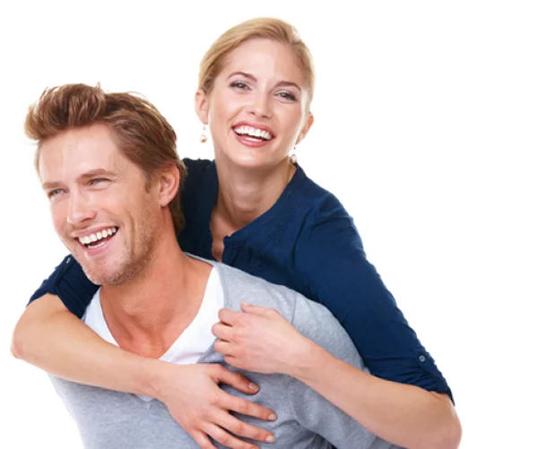 Happy Couple Piggyback Ride PNG Transparent Background