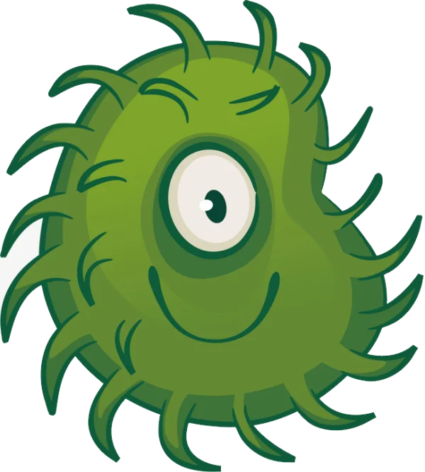 Green Spiky Cartoon Monster PNG