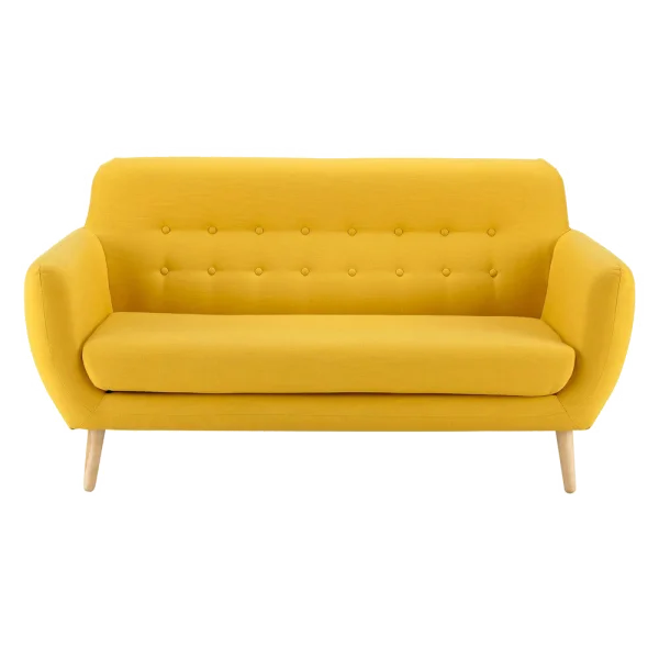 Yellow Modern Tufted Sofa PNG Transparent Background