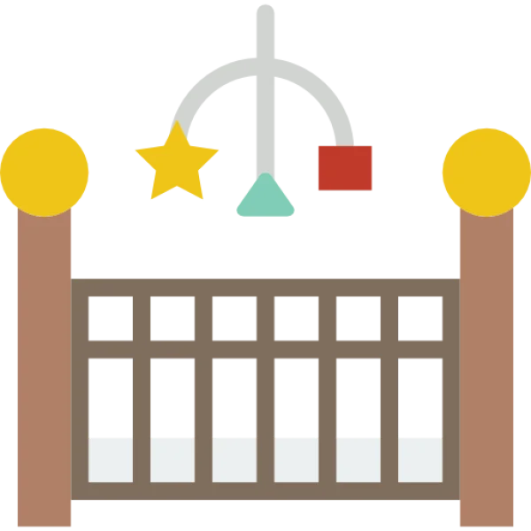 Baby Crib with Mobile PNG Transparent Background