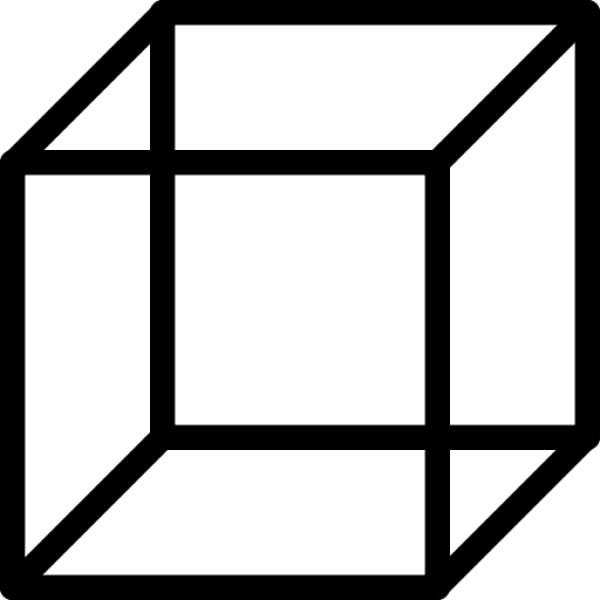 Wireframe Cube Outline PNG Transparent Background