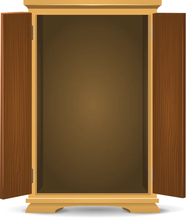 Open Wooden Wardrobe PNG Transparent Background